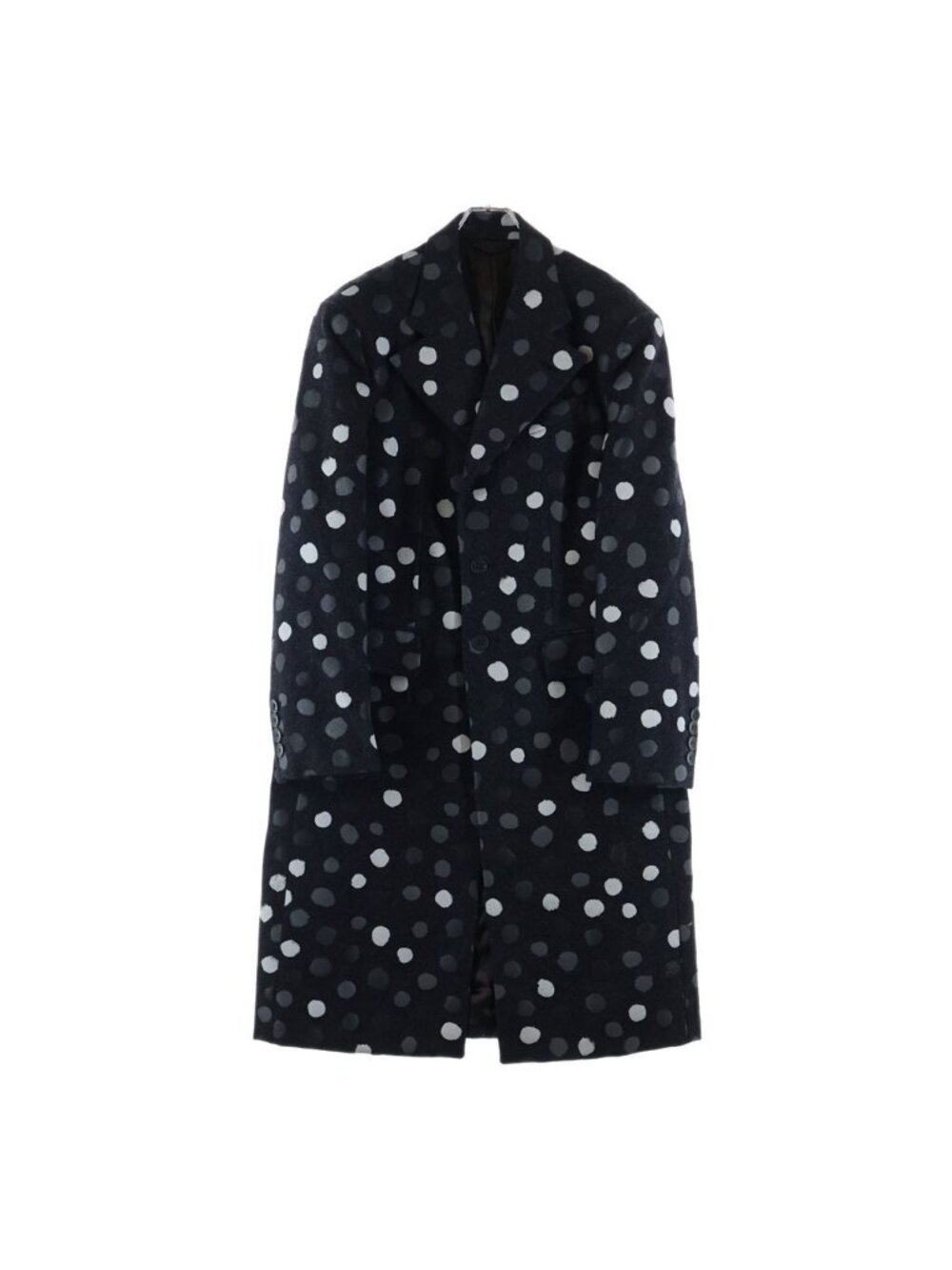 Louis Vuitton YK Painted Dots Jacket Xk4 Yayoi Kusama Wool Chesterfield Gray